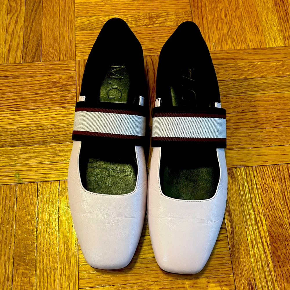 M.Gemi Pink Leather Elastic Strap Flats – Size 37.5